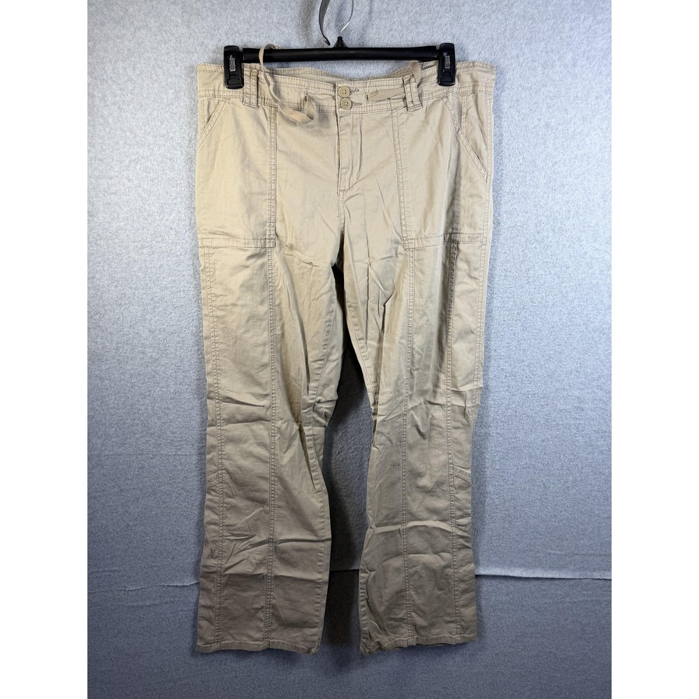 Supplies Pants Womens 14 Beige Cargo Twill Relaxed Fit Adjustable Waist Casual